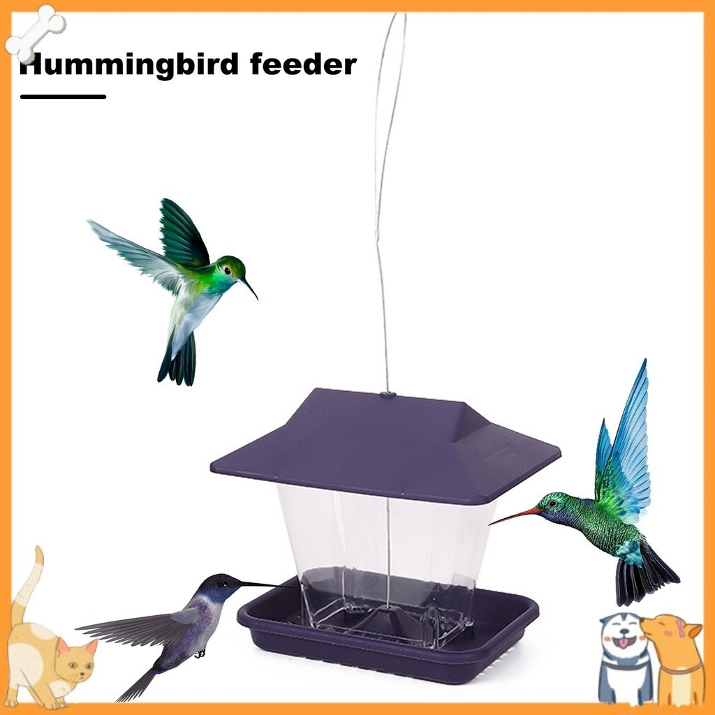 [Vip]Bird Feeder with Drainage Holes Large Capacity Transparent Plastic ...