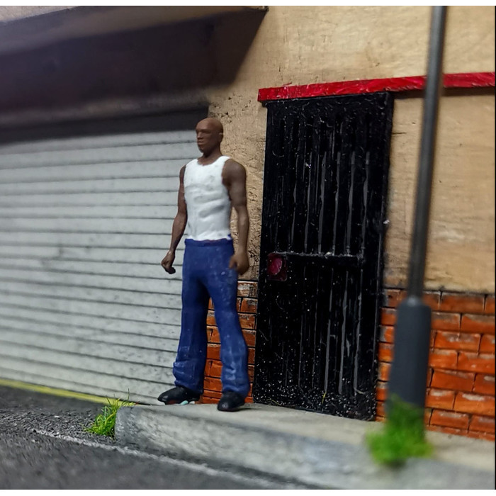 Miniature Figure 1 CJ GTA San Andreas Carl J. Hot Wheels Mockup Diorama ...