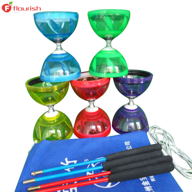 HOT!! Crystal Transparent Bearing Yoyo Diabolo with Hand Sticks String