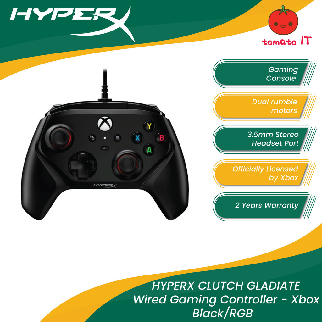 HyperX Clutch Gladiate | Wired Xbox Licensed Controller Black/RGB ...