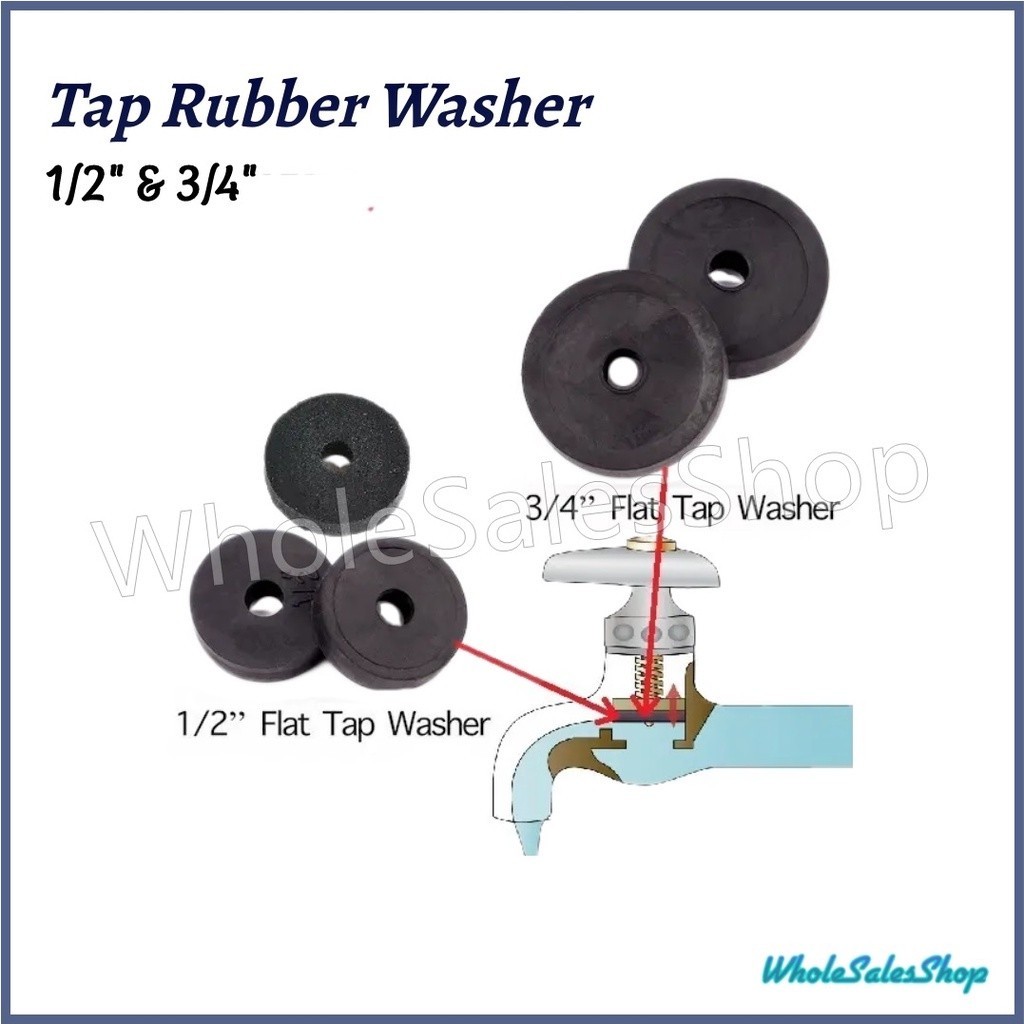 Tap Rubber Washer Plastic Water Tap Rubber Washer Getah Paip 1/2" 15mm