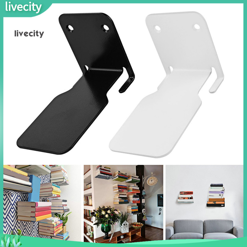 livecity| Decorative Wall Shelf Modern Floating Bookshelf Set Easy ...