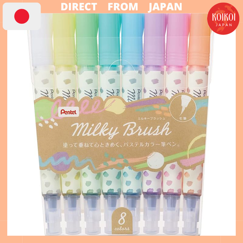 Pentel Milky Brush Pen - Mint Green, Soft Pastel Brush Tip For Lettering & Art