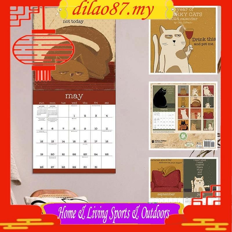 [dilao87] A Year of Snarky Cats 2024 Wall Calendar 2024 Gift for