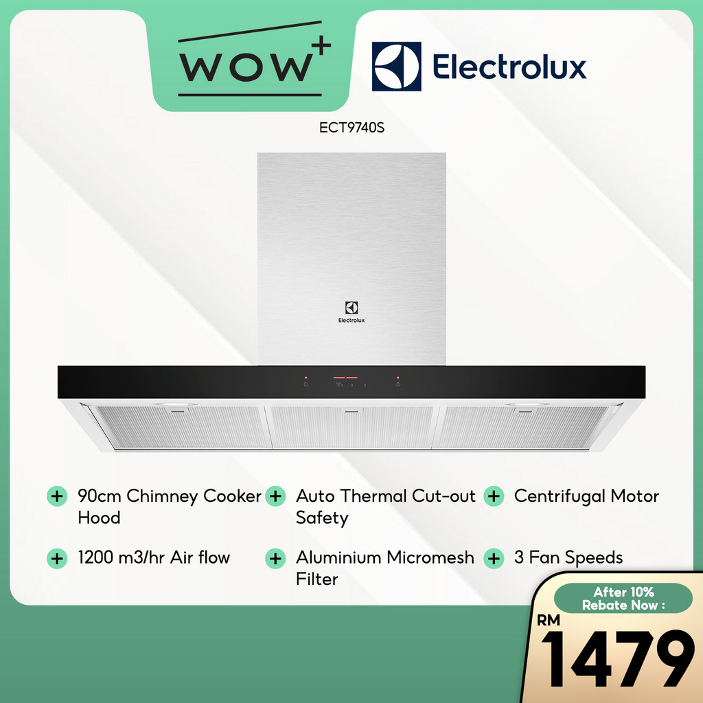 Electrolux ECT9740S UltimateTaste 500 Chimney Cooker Hood - 90cm ...