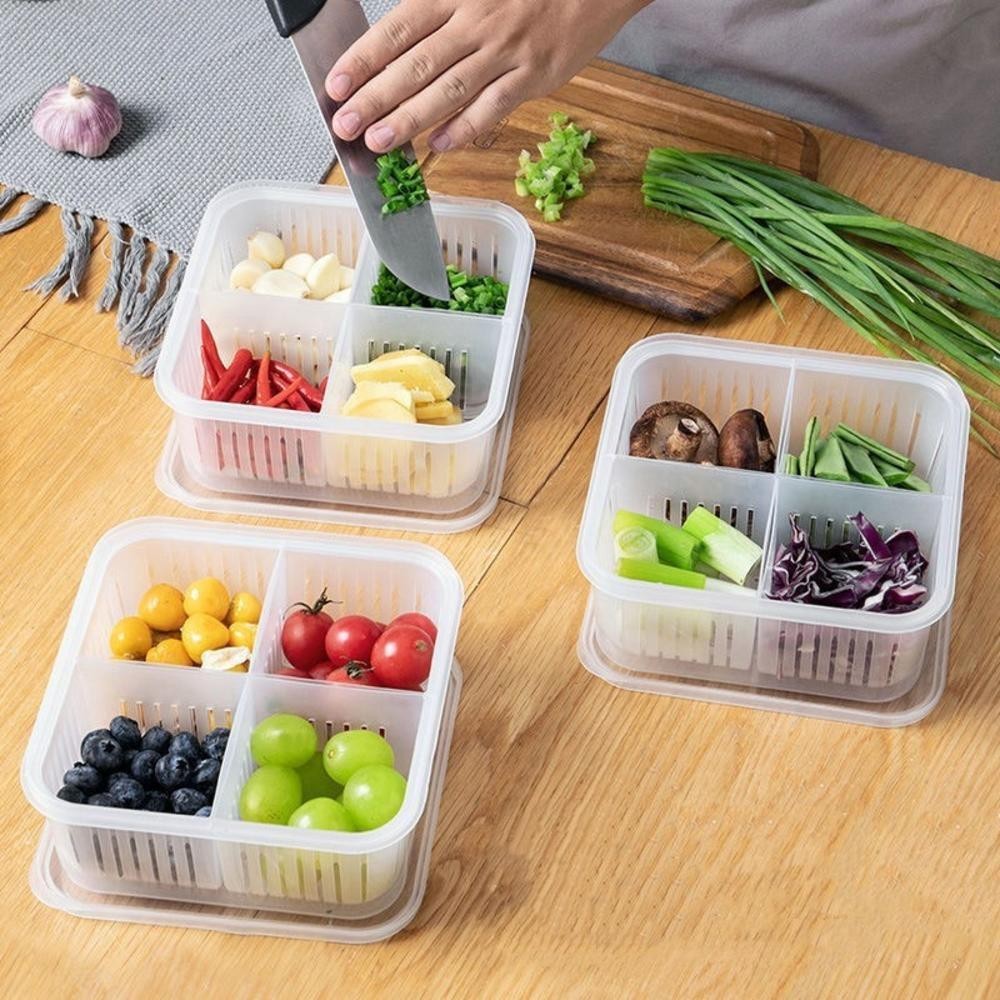 Veggie Tray with Lid Stackable Vegetable Storage Appetizer Relish ...