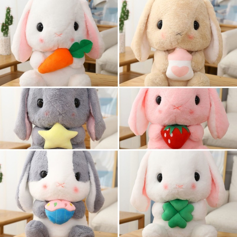 Long-eared Rabbit Doll Plush Toy Cute Radish Rabbit Doll Pillow Ragdoll ...