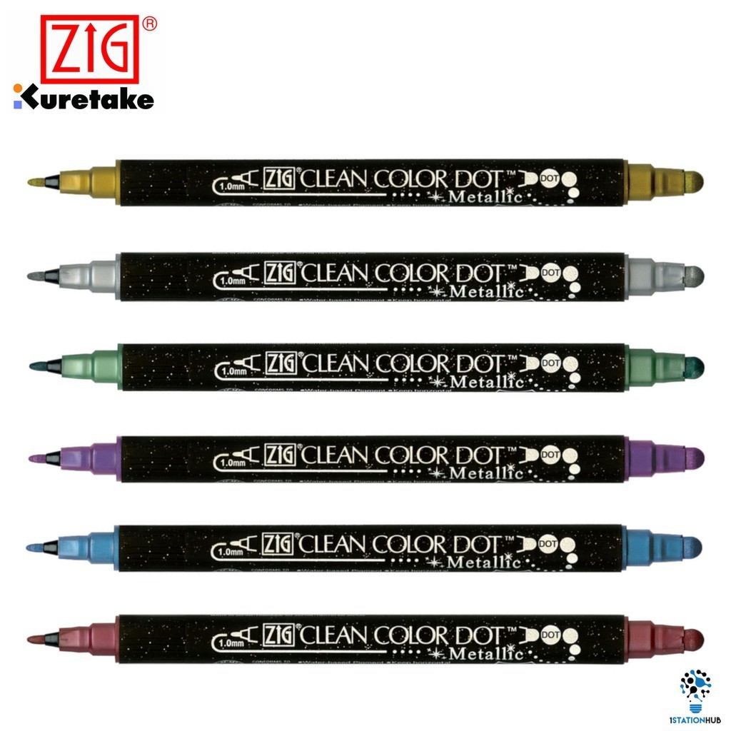 Kuretake ZIG Clean Color Dot Dual-Tip Markers 6/pkg
