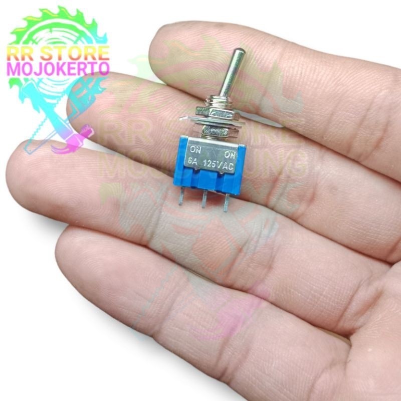 Blue switch, 3 foot toggle switch, small body, mini -on off 3 pin ...