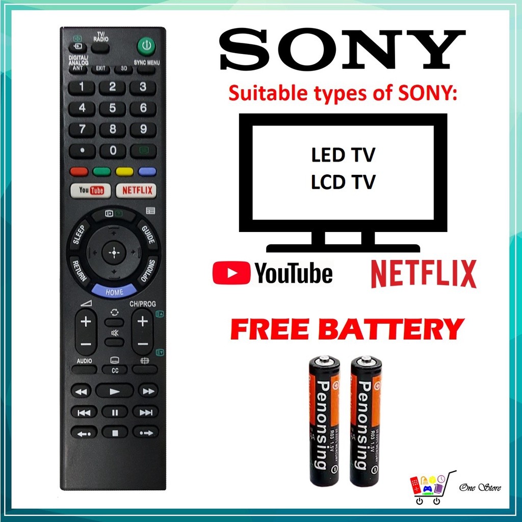SONY Netflix Youtube Bravia Smart LED LCD TV Remote Control L1370V ...