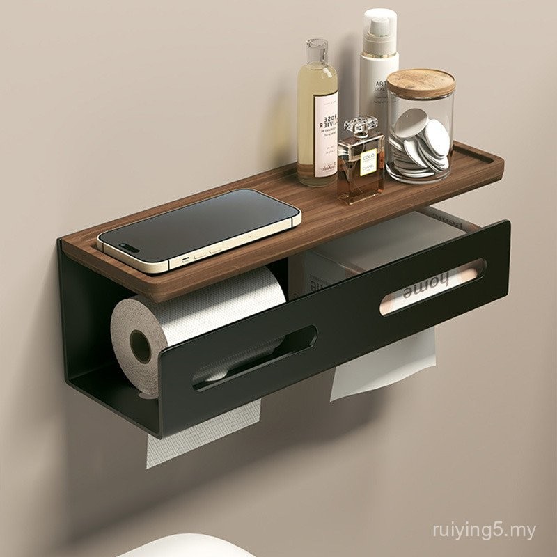 Walnut Toilet Toilet Paper Box Bathroom Toilet Tissue Box Perforation ...