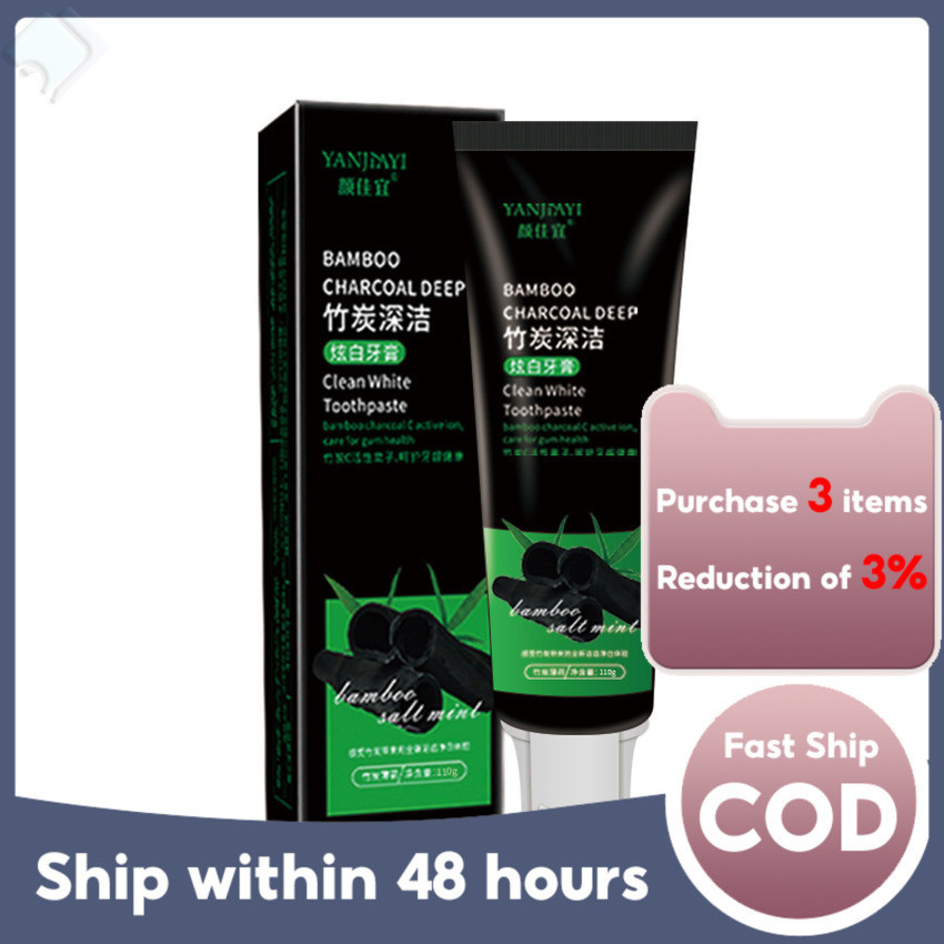 Bamboo Charcoal Deep Teeth Whitening Toothpaste remove yellow tartar