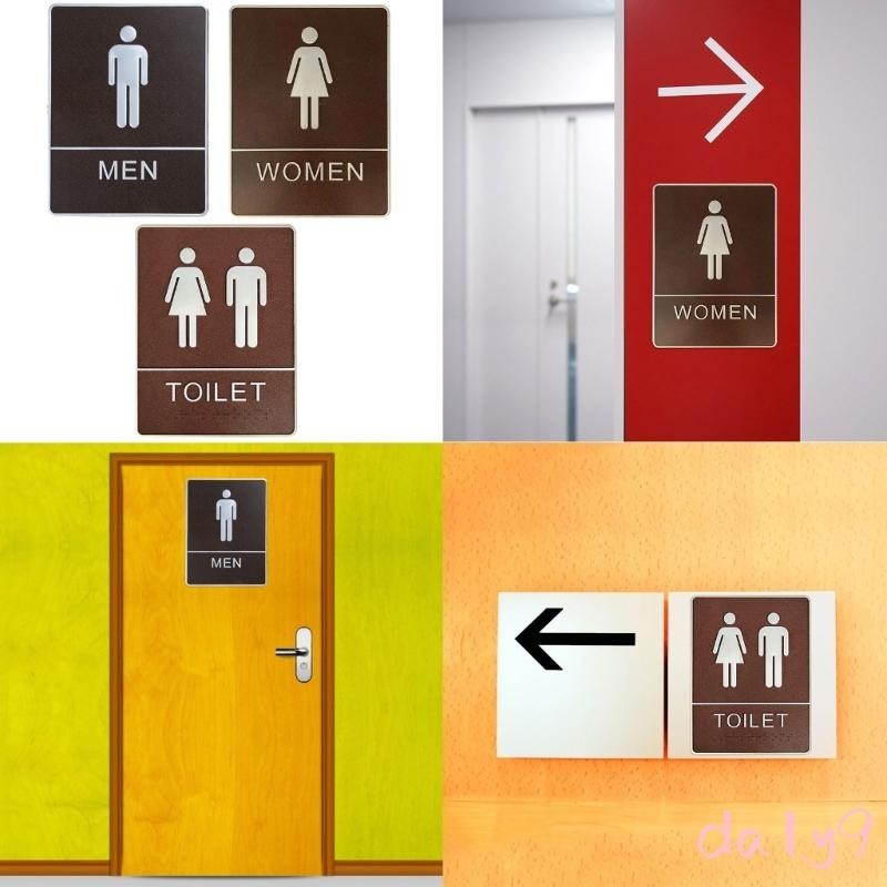 DLAY Bathroom Wall Sticker Woman Man Toilet Sign WC Home Hotel Washroom ...