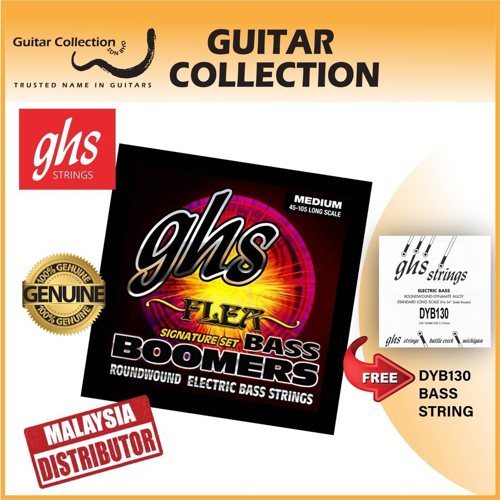 GHS M3045F+DYB130 Flea Signature Bass Boomers Electric Bass Strings 5