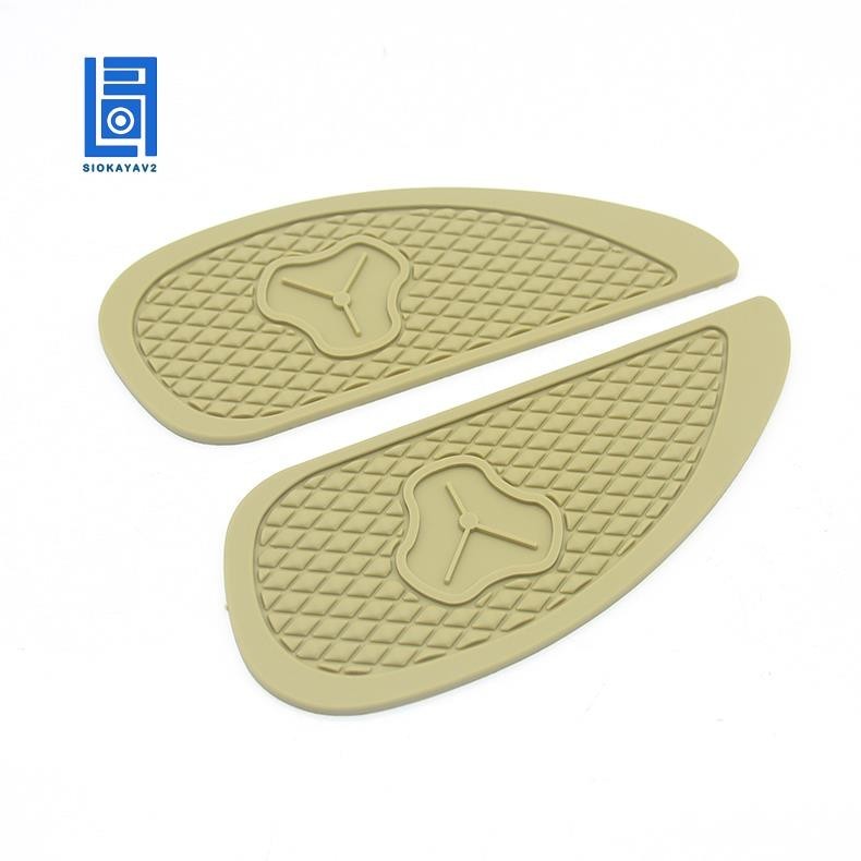 Yellow Motorcycle Rubber Vintage Gas Tank Knee Pads Side Panel Traction