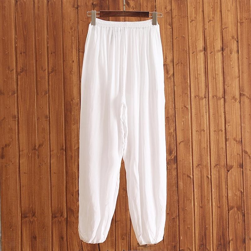 Thin Cotton Silk Tai Chi Pants Middle-aged Elderly Men Women Morning ...