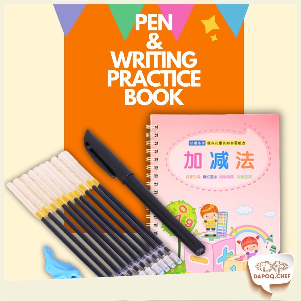 DC Magic Pen Refillable Calligraphy Copybook Ink Kids Writing Practice ...