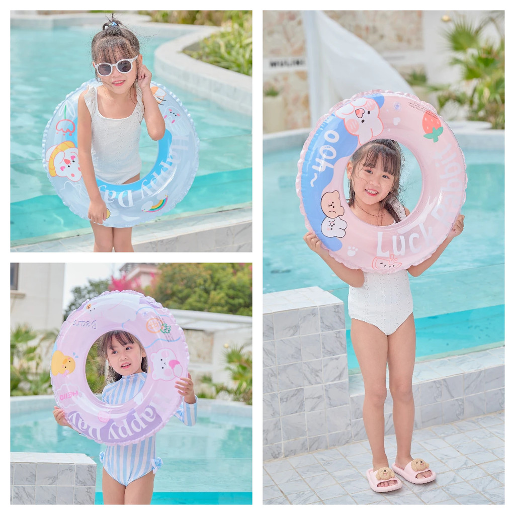 Cartoon Rabbit Kids Swim Ring Float Inflatable Toys Swim Circle Tube ...