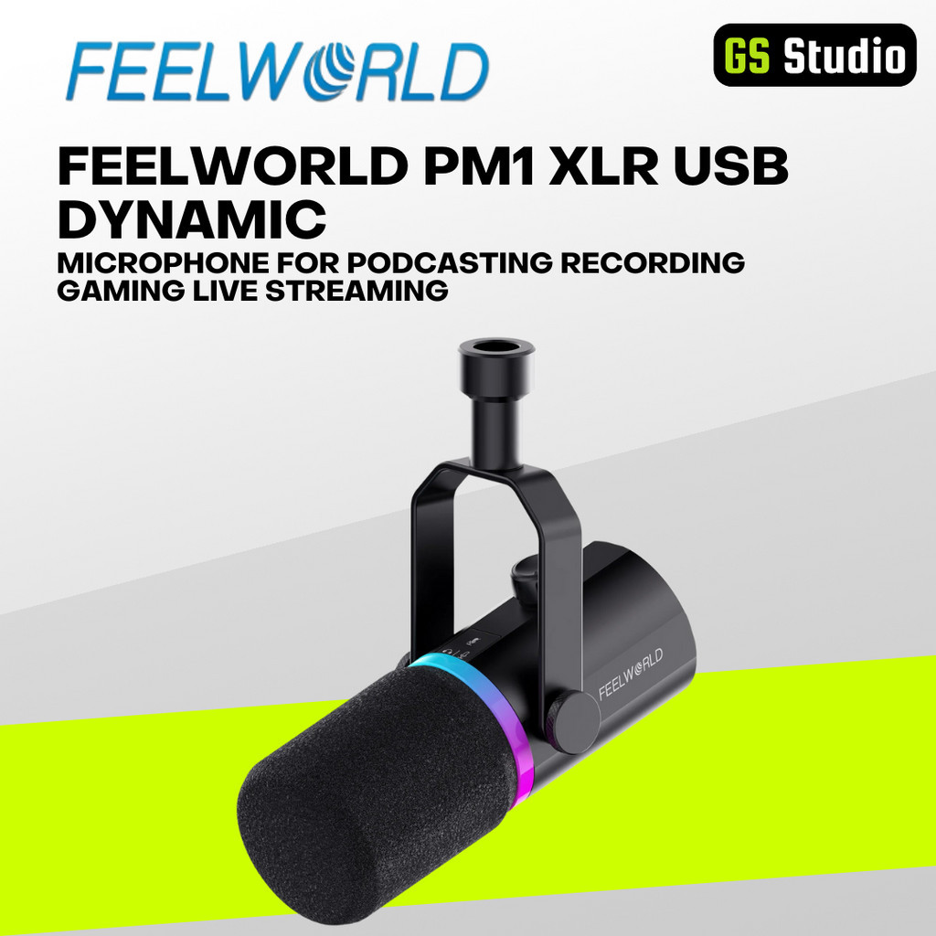 Feelworld PM1 USB Dynamic Microphone for Podcasting Recording Gaming ...