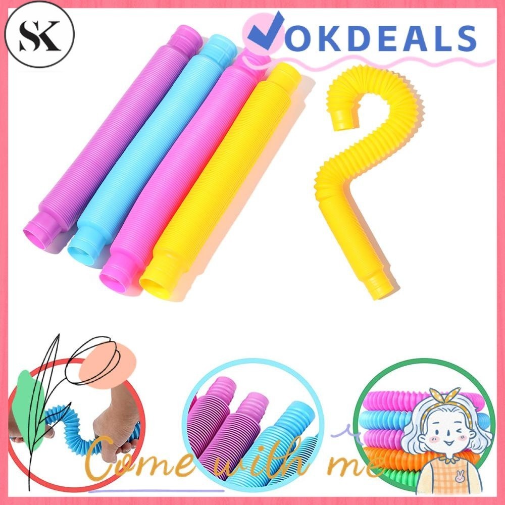 SK Useful Fidget Pop Toys Bendable Kids Early Educational Pop Tubes ...