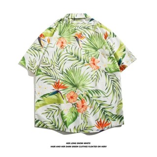 M-3XL Summer Japanese Style Men's Fashion Short Sleeve Hawaii Shirt ...