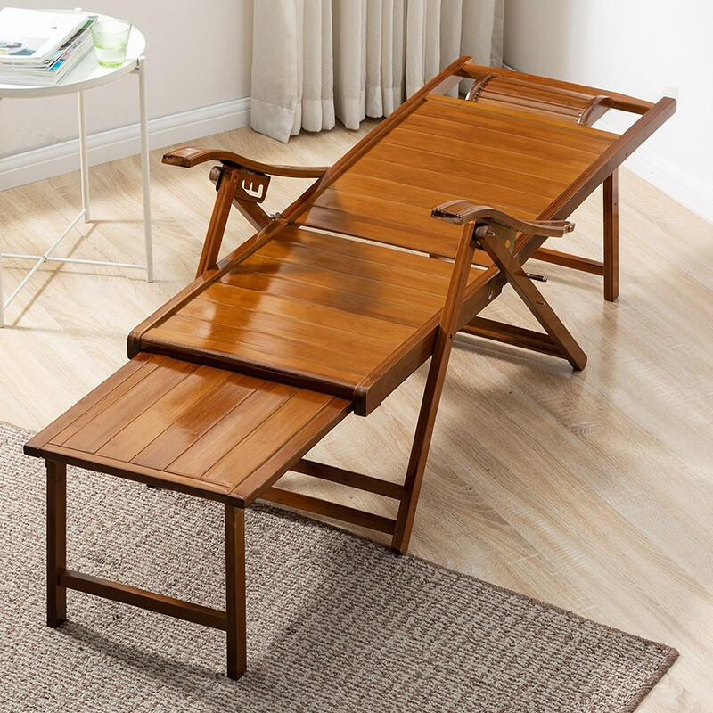 Wooden Horse Man Lunch Break Bamboo Recliner Folding Chair Elderly Lazy ...