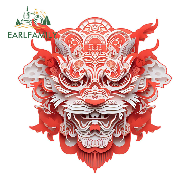 EARLFAMILY 13cm x 12.8cm Red Dragon Car Sticker Environmental Friendly ...