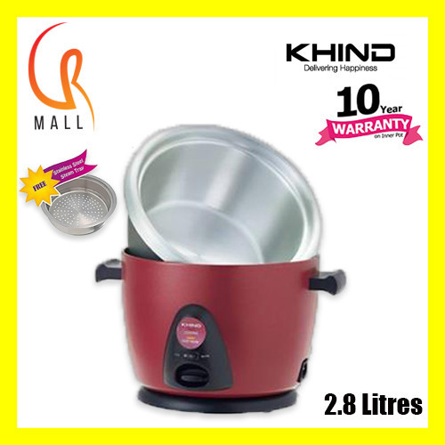Khind 2.8L RC128M Anshin Stainless Steel Inner Pot Rice Cooker Shopee