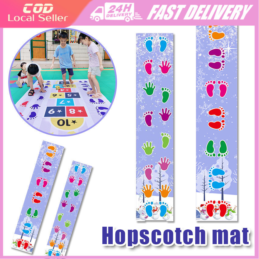 Hopscotch Mat Kids Hand Foot Print Jumping Mat kindergarten indoor and ...