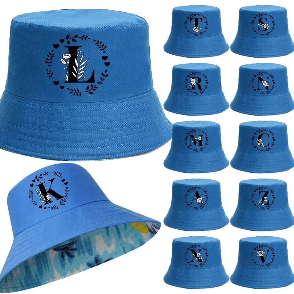 Unisex Bucket Hats Summer Sunscreen Panama Hat Blue Sunbonnet Fisherman ...