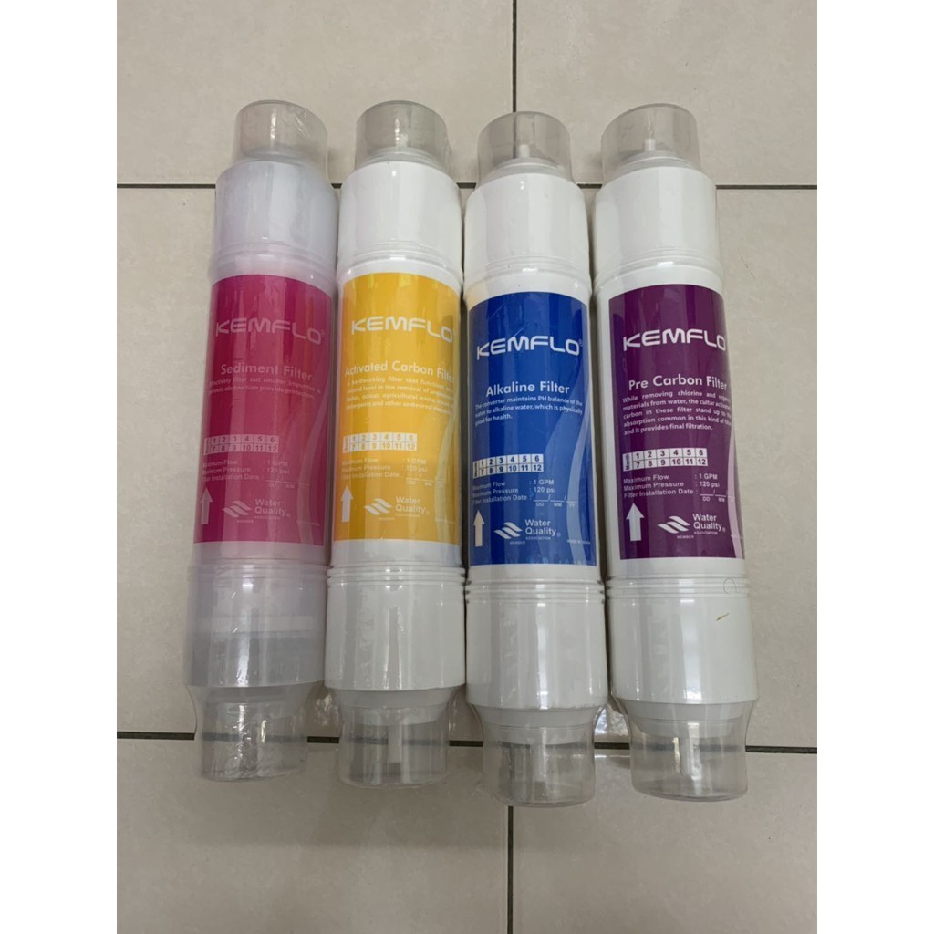 KEMFLO Alkaline Water Filter / Cartridge ( Set Of 4 I-Type 10\ | Shopee ...