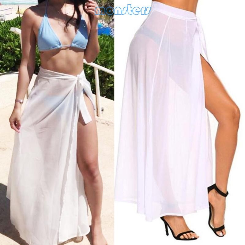 CHICGAL Pareo Sarong In Chiffon Per Donna - Copricostume Trasparente, Gonna Avvolgente, Taglie S-2XL, Colore Blu Scuro, XL