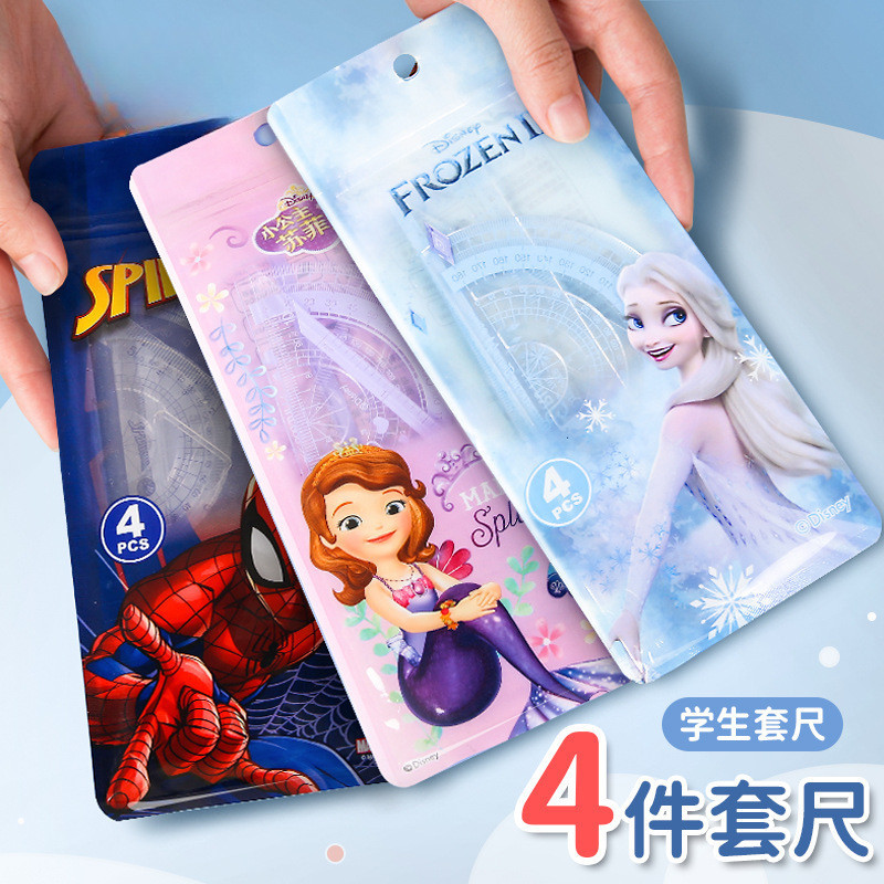 4-piece Ruler Set Cartoon Learning Stationery Student Princess Elsa ...