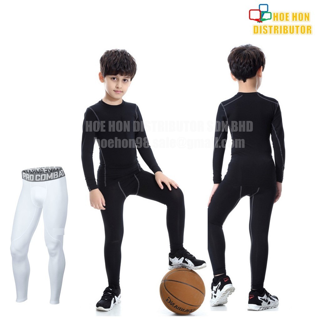 Pro Combat Kids Sport Shirt Pants Unisex Legging Tight Gym Running ...