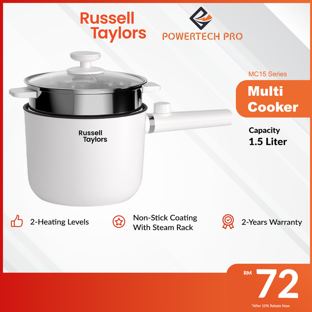 Russell Taylors Multi Cooker with Non-Stick Coating Pot & Steam Rack ...