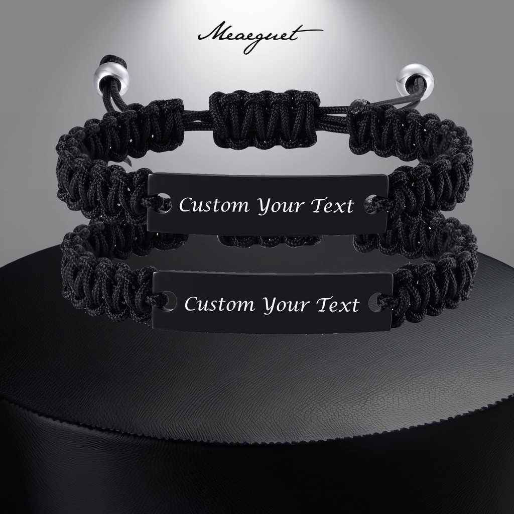 Meaeguet Customize Friendship Braided Bracelet Custom Name Promise ...