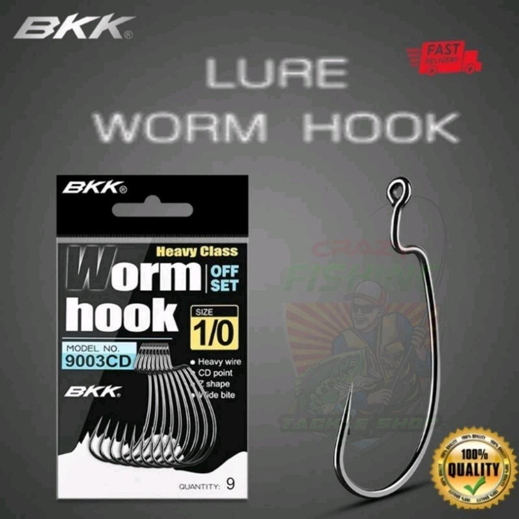 Crazy《BKK Worm Hook》Heavy Class weedless hook ORIGINAL BKK HOOK Soft ...