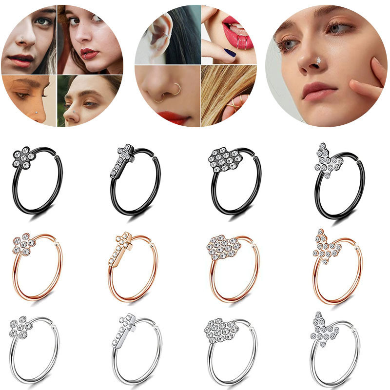 Plum Blossom Butterfly Earrings For Men And Women Nose Ring Lip Ring 