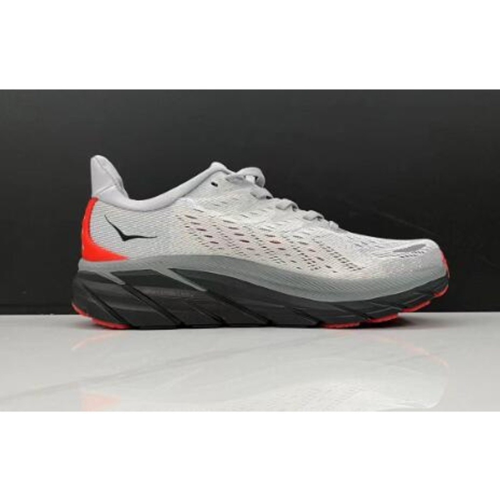 HOKA ONE Clifton 8 OutDoor Shock Absorption Sports shoes Gray Black Red ...