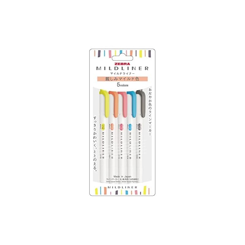 Zebra Fluorescent Pen Mild Liner Friendly Mild Color N 5 colors WKT7-N ...