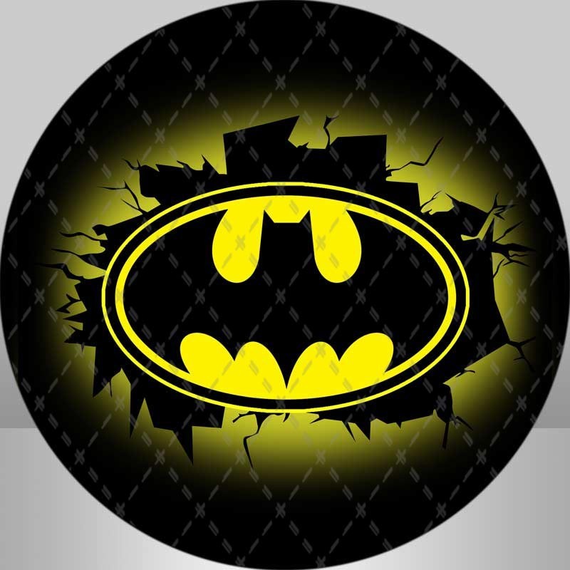 Batman Logo Round Birthday Backdrop For Photography Baby Shower Kids ...