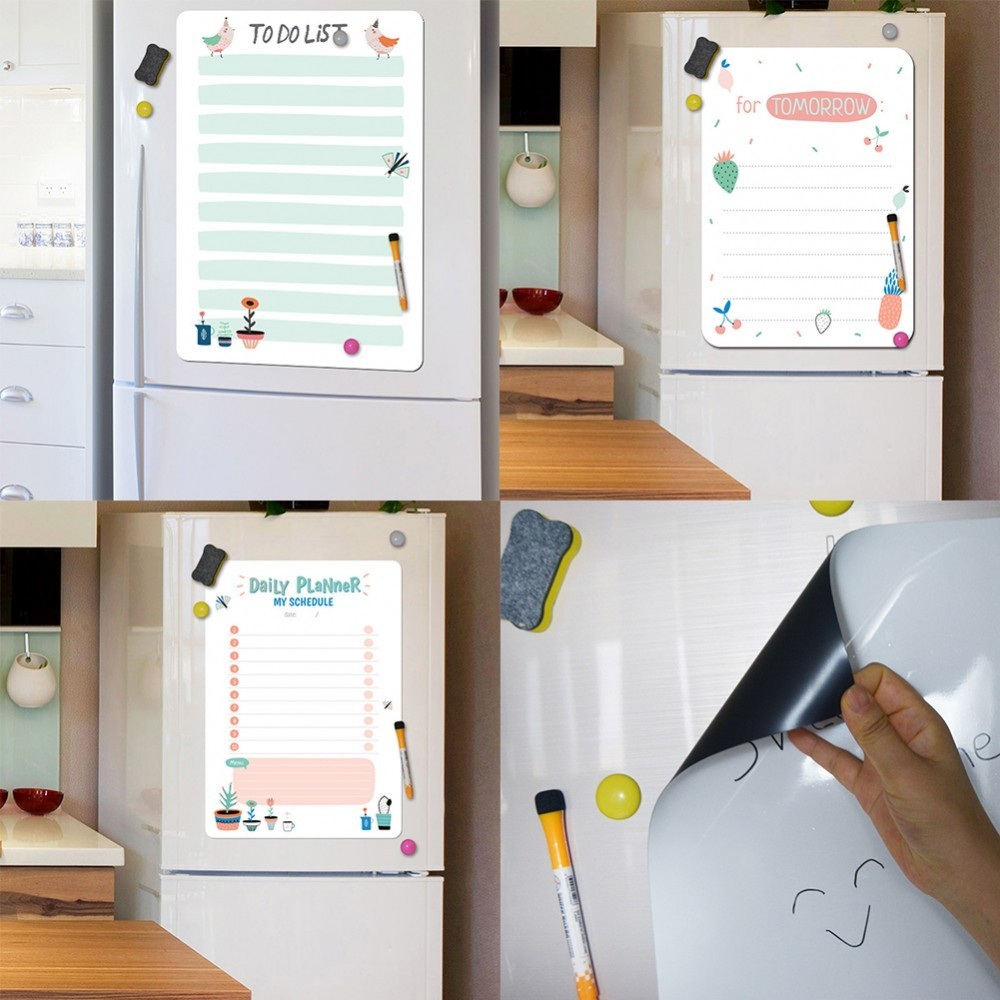 Fridge Message Board Weekly Meal Planner 30*21cm Soft Film A4