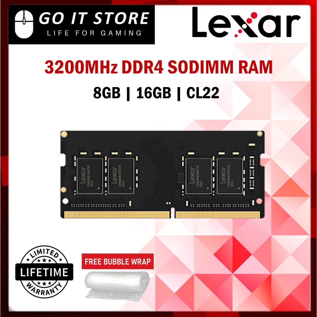 Lexar DDR4 3200MHz SODIMM Notebook Desktop Memory RAM (8GB / 16GB ...