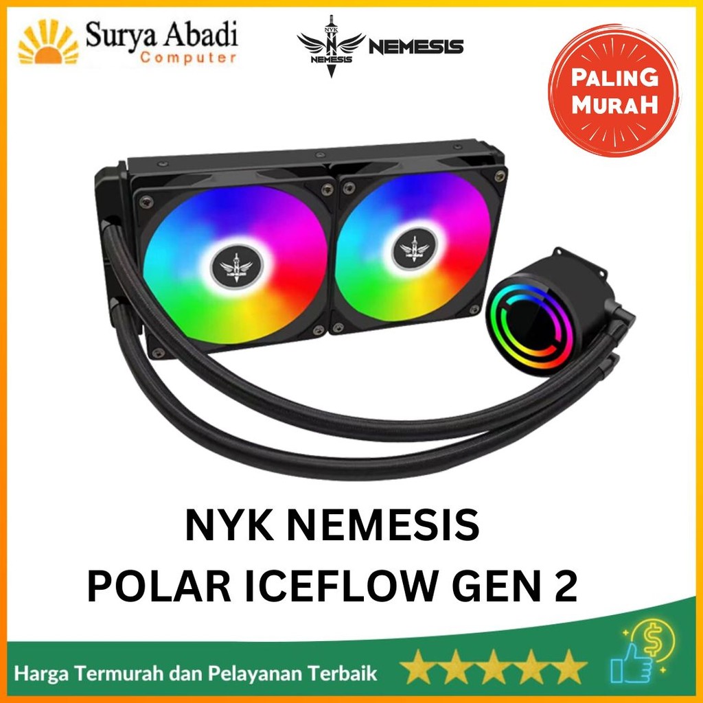 Fan LIQUID COOLER DUAL FAN RGB NYK NEMESIS POLAR ICE FLOW GEN2 | Liquid ...