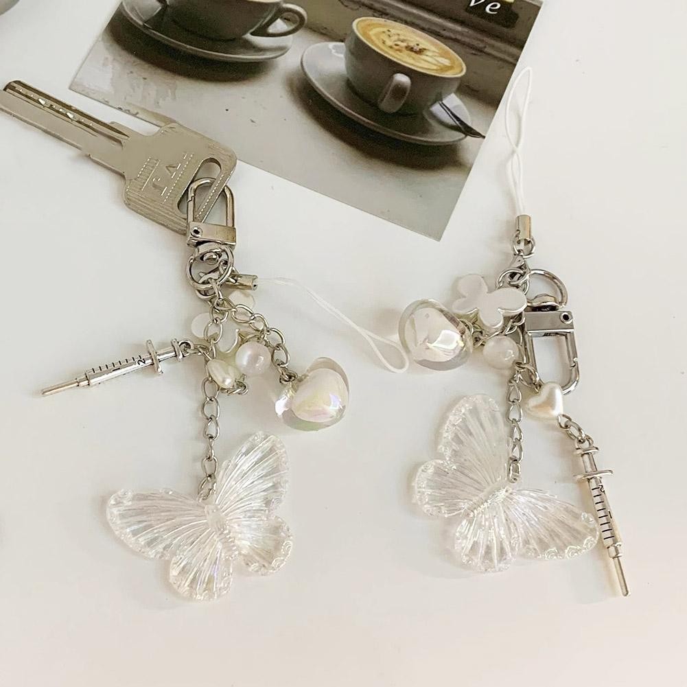 Butterfly Keychain Pendant Mobile Phone Chain Notebook Handbook Card ...