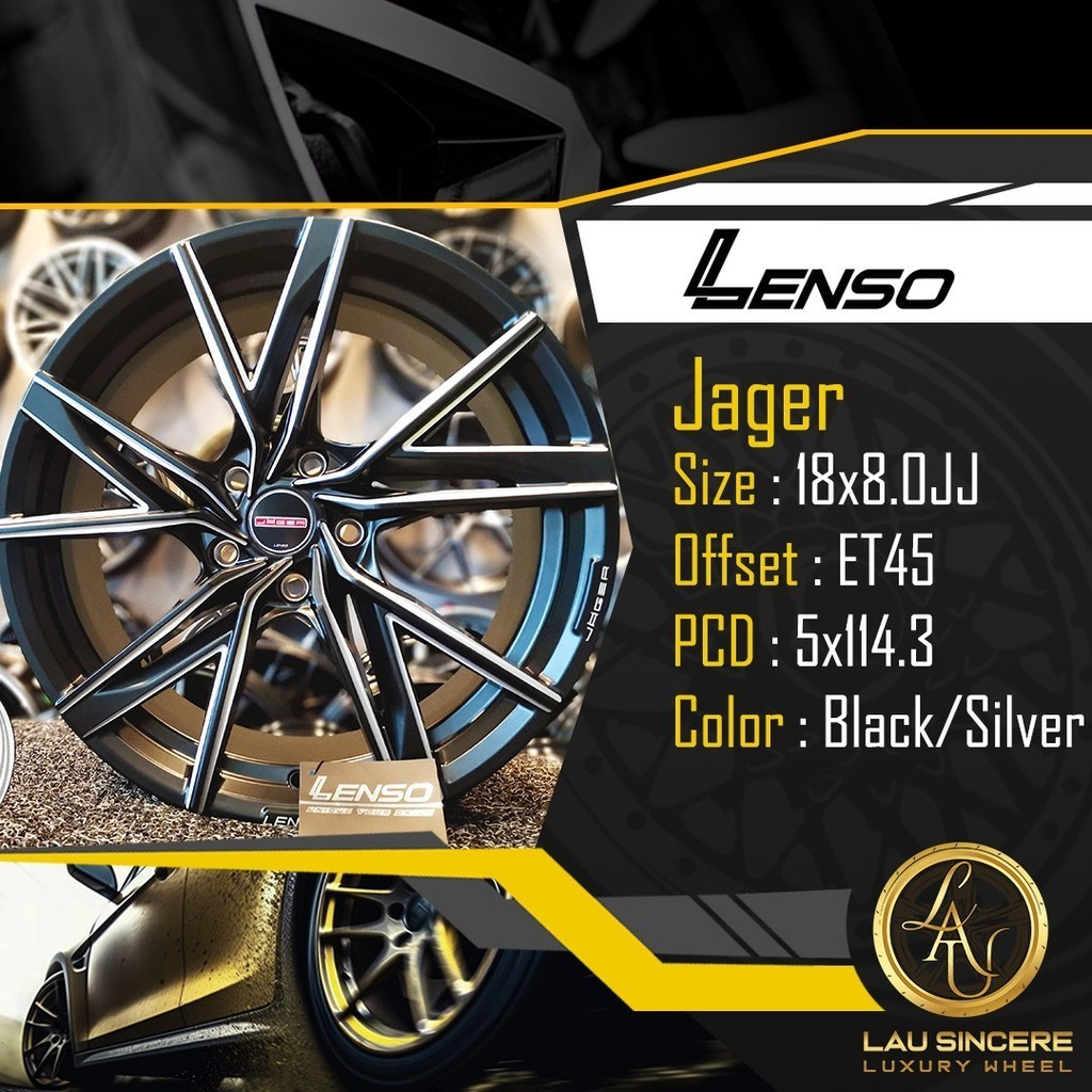 Lenso Jager 18x8.0JJ 5x114.3 Black/ Silver | Shopee Malaysia