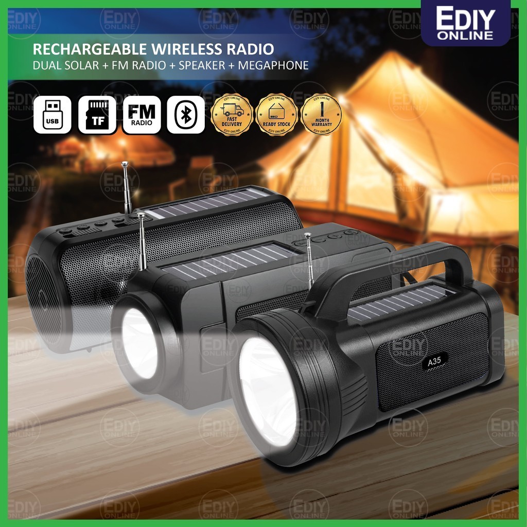 SOLAR WIRELESS BLUETOOTH SPEAKER PLAYER FM RADIO MINI SUBWOOFER BASS ...
