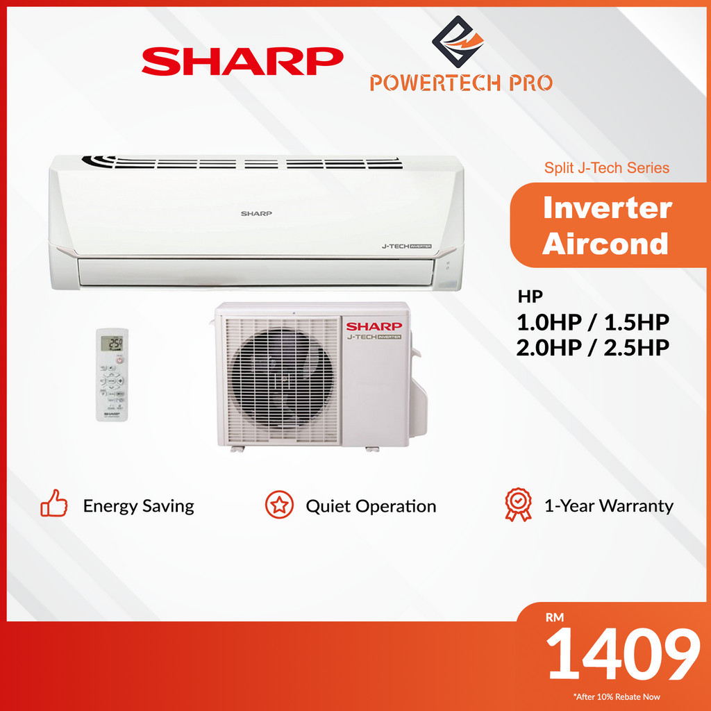 Sharp Air Conditioner with JTech Inverter Super Jet Mode (Split JTech