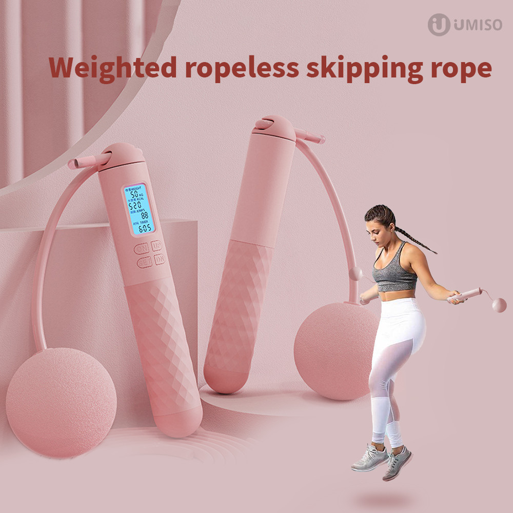 UMISO Adjustable Cordless Skipping Rope Digital Counter Skipping Rope ...