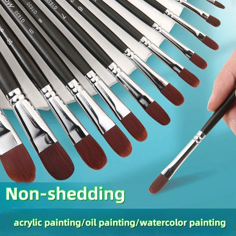 Magritte nylon ducktonguenib brushes for acrylic painting/oil